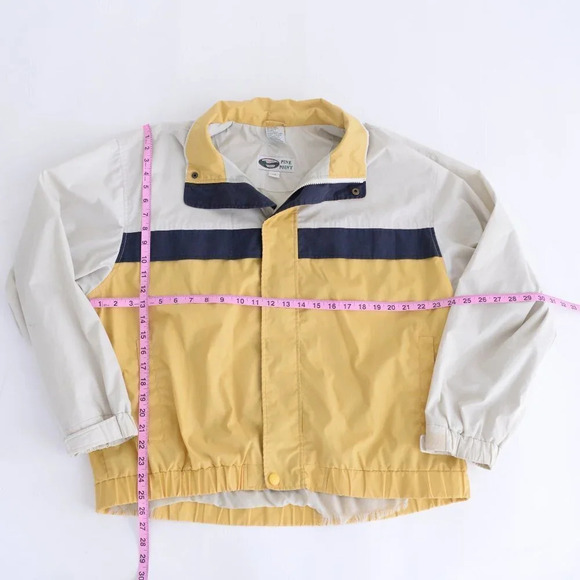 Pine Point Vintage Y2K Tan and Yellow Windbreaker Jacket ~Tan ~Large - Picture 7 of 16